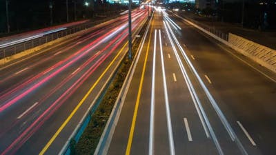 Street Night Light Of Car.