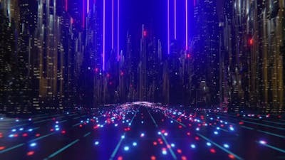 Futuristic City Laser Beams.
