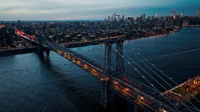 Traffic Across Williamsburg Bridge.