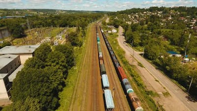 Freight Train on the Railway.