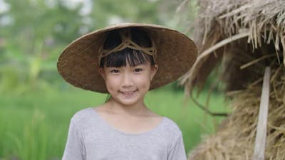 Little Smiling Girl Farmer.
