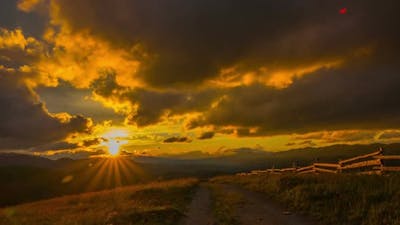 Sunset in the Mountains.