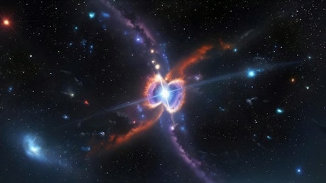 A supernova explosion in the deep dark space.