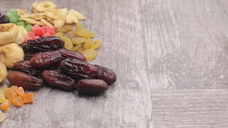 Dried fruit and nuts.