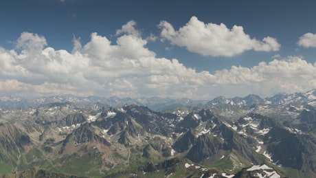 Landscape of a mountain range.