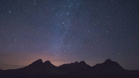 Milky way seen at night.