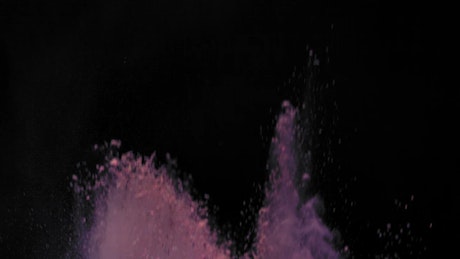 Purple dust in an explosion of color in slow motion.