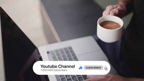 YouTube channel banner with buttons.
