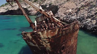 Shipwreck in the sea.