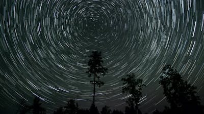 Star Trails in the Night Sky.