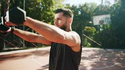 Outdoor Training on the Field of Sports Exercises.