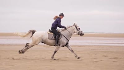 A Woman Horseback Riding.