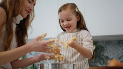 Funny Baby Playing Dough at Cook Place.