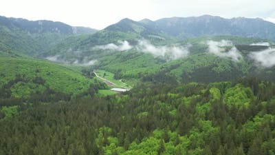 Aerial Mountains After Raining.