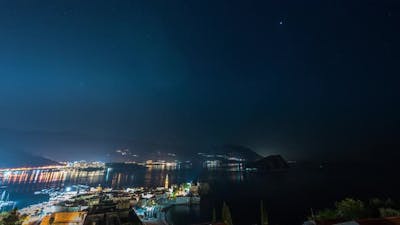 Town of Budva at night.